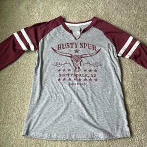 Live and Tell Rusty Spur Maroon Long Sleeve Shirt